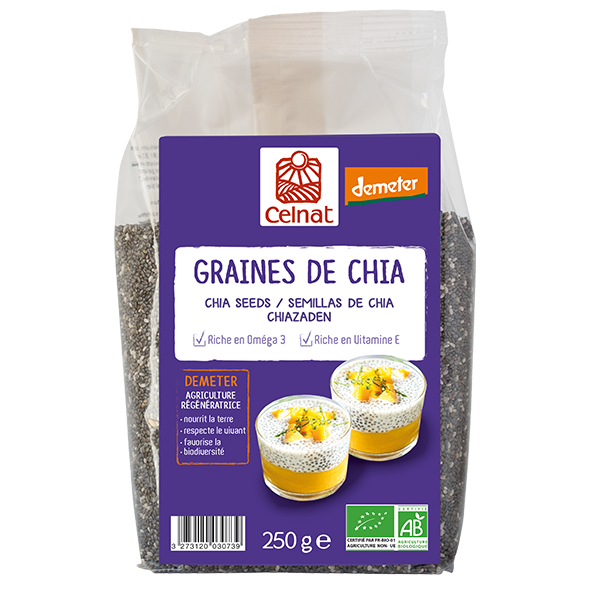 Graines de chia Celnat - certifié Demeter.