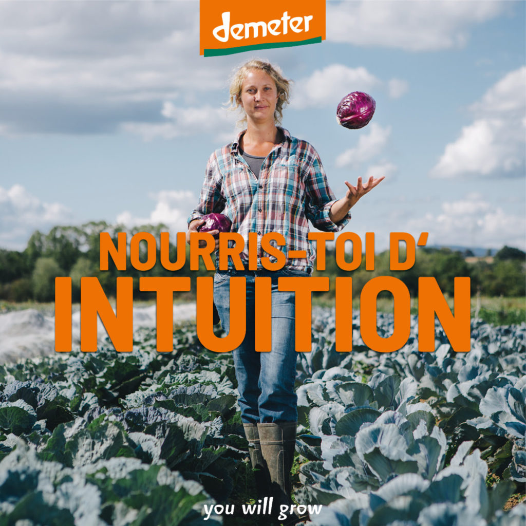 Affiche campagne You will grow avec agricultrice Demeter