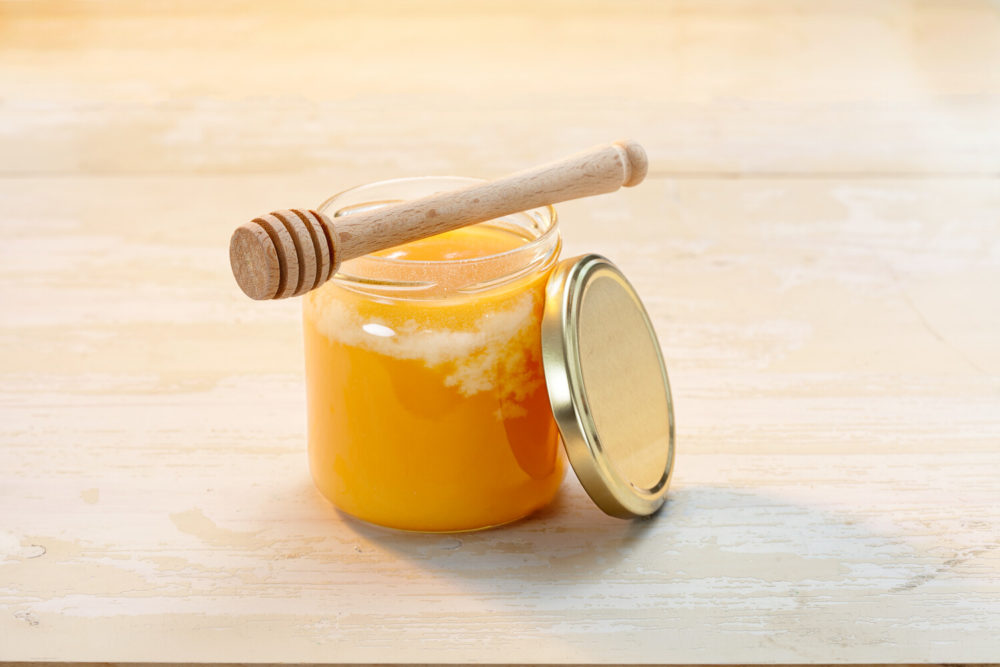 emballage en verre : pot de miel